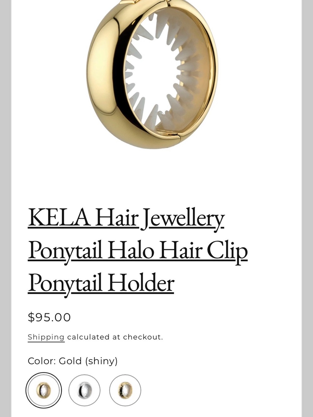 KELA Hair Jewellery  From Australia Halo Ponytail Clips Size Small /Large